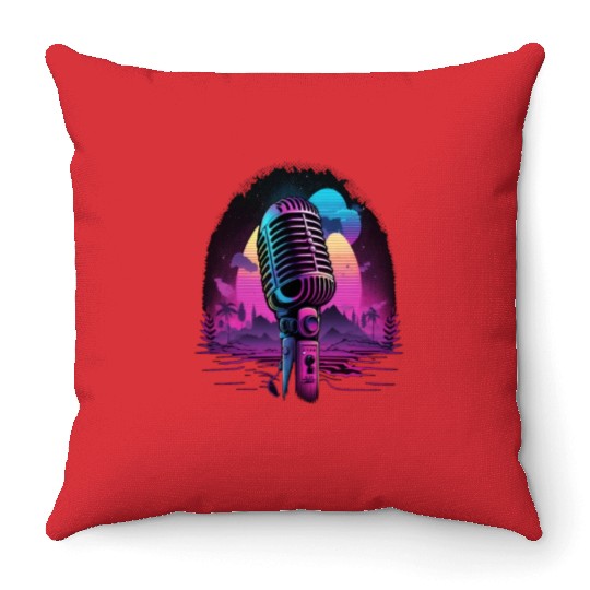 AV Technician Microphone Audio Visual Tech Sound Throw Pillows