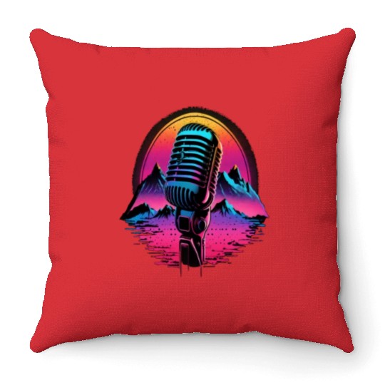 AV Technician Microphone Audio Visual Tech Sound Throw Pillows