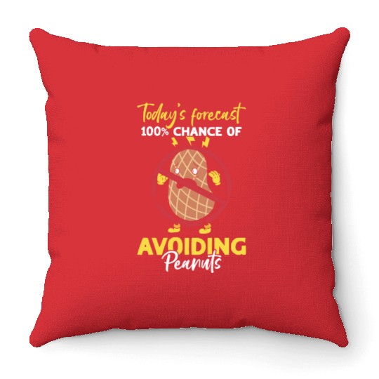 Today's Forecast 100% Chance Of Avoiding Peanuts Throw Pillows