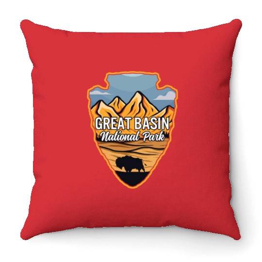 Great Basin US National Park Arrowhead Buffalo Throw Pillows
