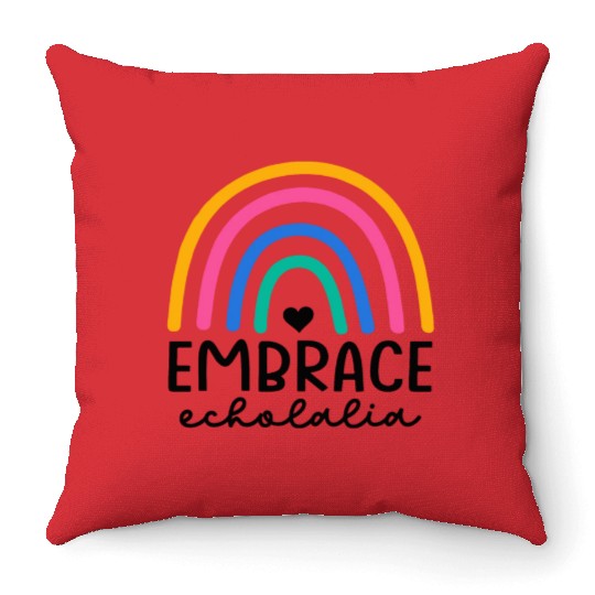 Embrace Echolalia Special Education Teacher Throw Pillows