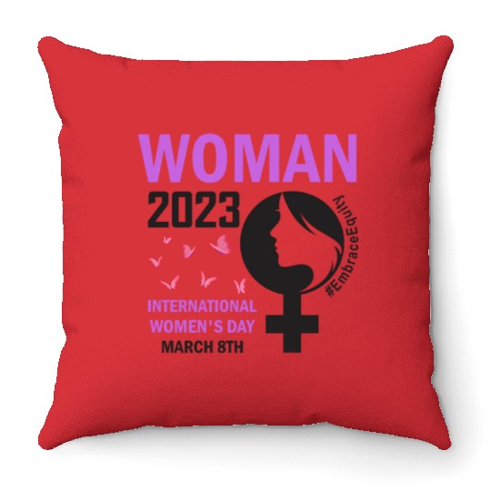 International Women's Day 2023 Embrace Equity Throw Pillows