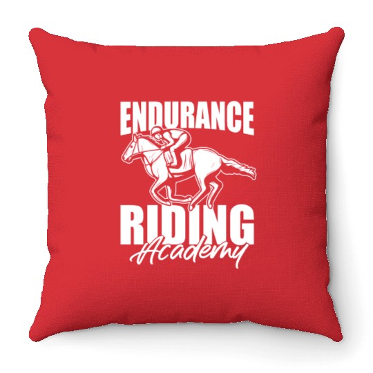 Horse Riding Academy Endurance Riding Throw Pillows