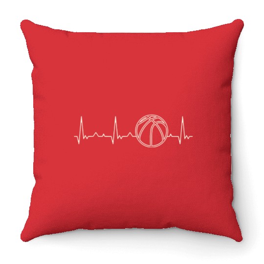 Basketball. Heart. Love. EKG. Pulse. Beat. Throw Pillows