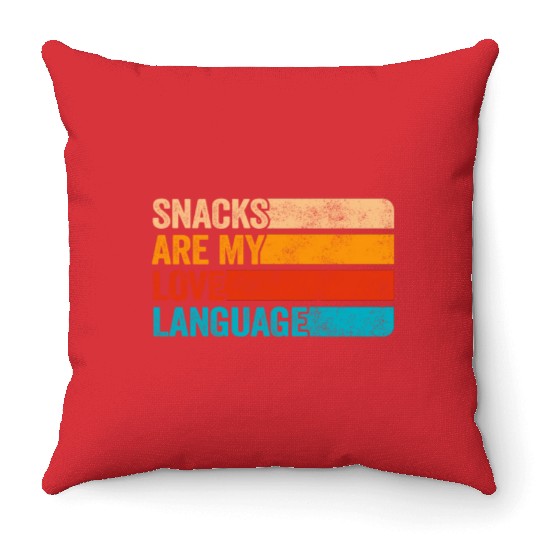 Snacks Are My Love Language Throw Pillows
