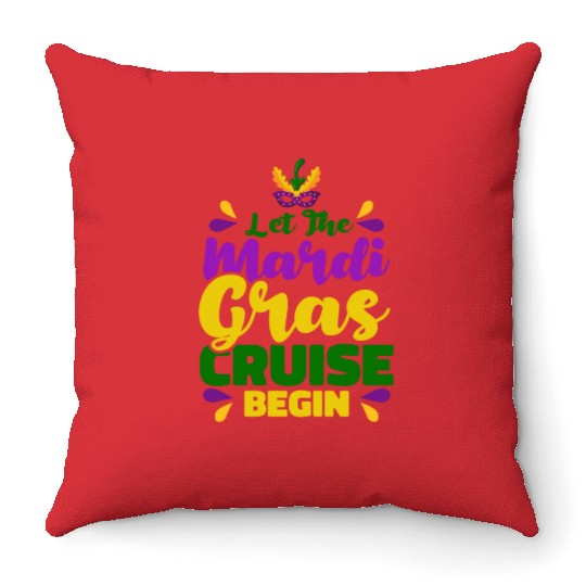 Mardi Gras Street Festival Mardi Gras Mardi Gras C Throw Pillows