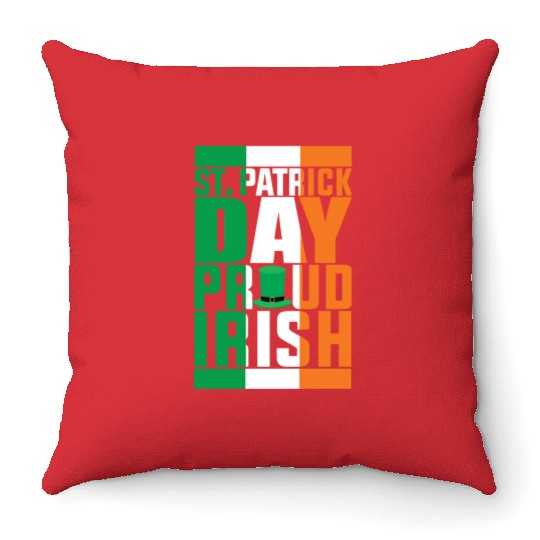 happy st patricks day proud irish Throw Pillows