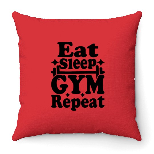 Gym SVG typography Throw Pillows design
