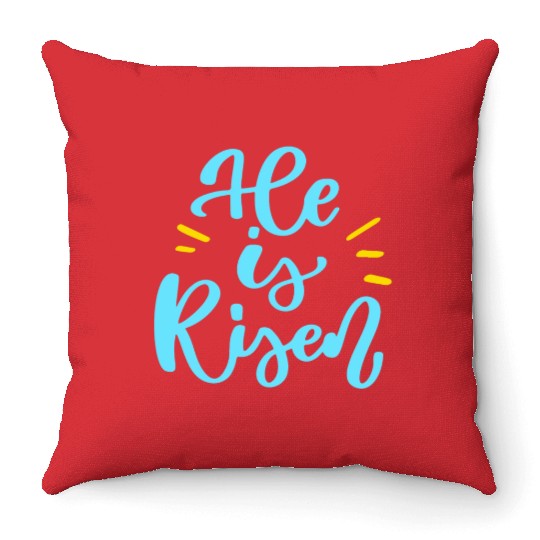 He Is Risen Religious Easter Throw Pillows