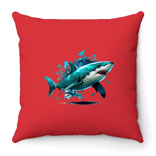 shark game ps 3 Throw Pillows