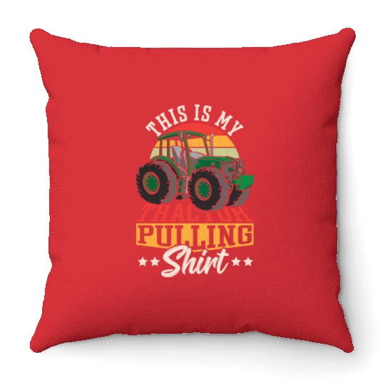 This Is My Tractor Pulling Throw Pillows Tractorpulling
