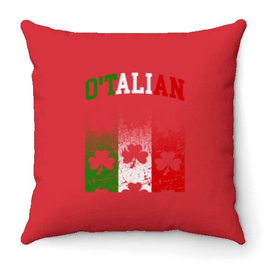 O'talian St. Patrick Italian Pride Italy Flag Throw Pillows