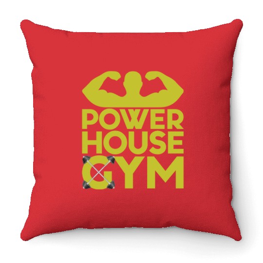 Powerhouse Gym Throw Pillows