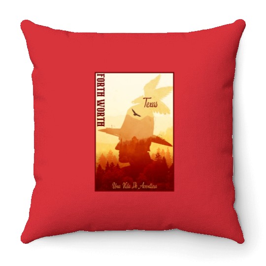 Forth worth Texas wild west town Throw Pillows