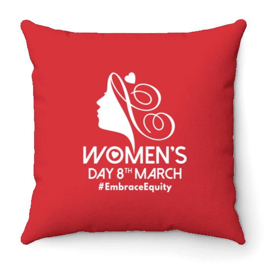 International Women's Day 8 March IWD Embrace Throw Pillows