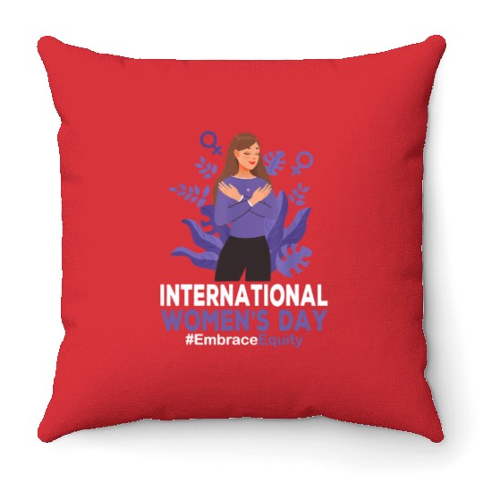 International Women's Day 2023 8 March IWD Embrace Throw Pillows