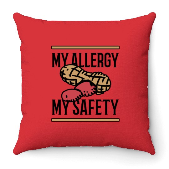 My Allergy My Safety Peanut Allergic Throw Pillows