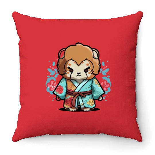 Lion kimono Throw Pillows