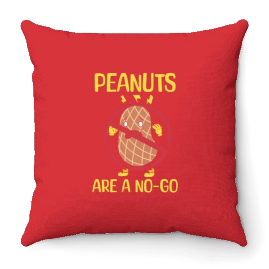 Peanuts Are A No-Go Peanut Allergic Throw Pillows