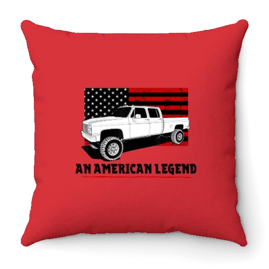 Lifted Square body truck American muscle Throw Pillows 4x4