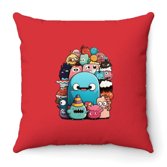 my imaginary friends Throw Pillows