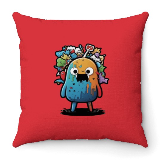 my imaginary friends Throw Pillows