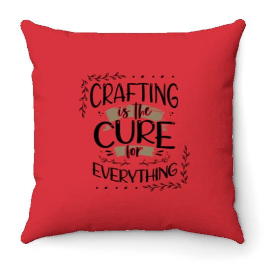 Crafter Gift Cats are the Cure for Everything Throw Pillows