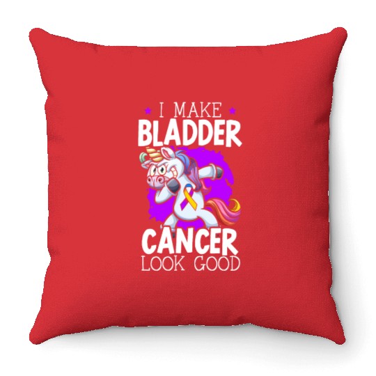 Bladder Cancer Warrior Bladder Cancer Awareness Throw Pillows