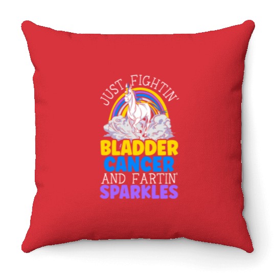 Bladder Cancer Warrior Bladder Cancer Awareness Throw Pillows