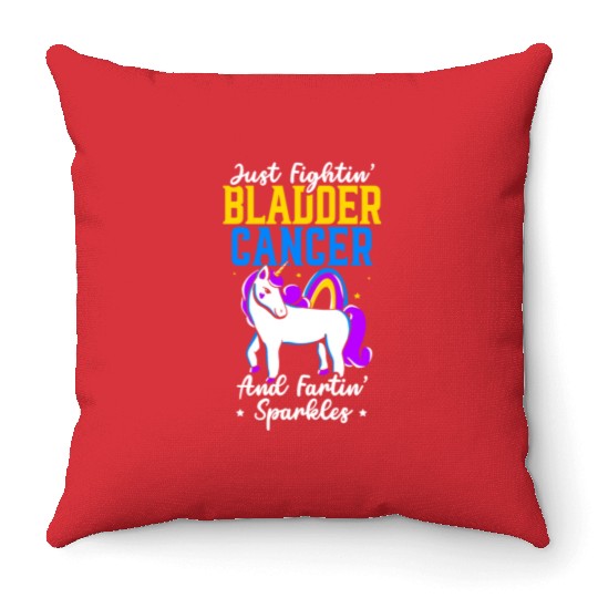 Bladder Cancer Warrior Bladder Cancer Awareness Throw Pillows