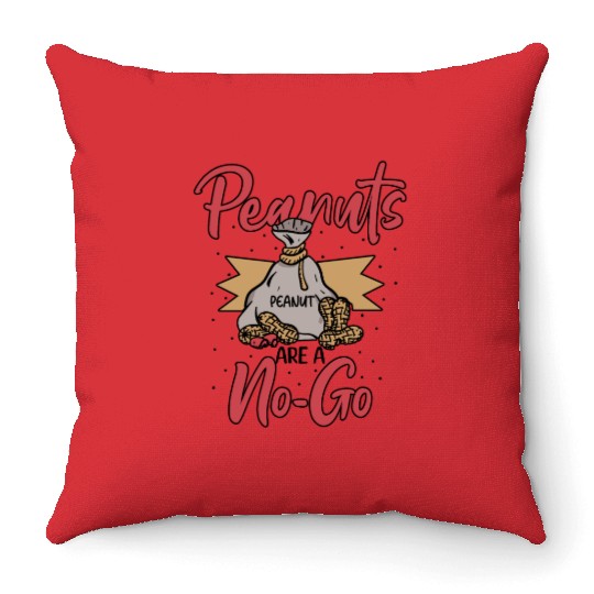 Peanuts Are A No-Go Peanut Allergic Throw Pillows