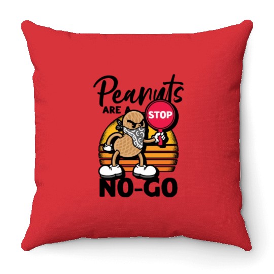 Peanuts Are A No-Go Peanut Allergic Throw Pillows
