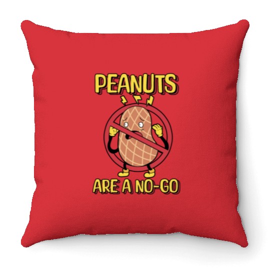 Peanuts Are A No-Go Peanut Allergic Throw Pillows