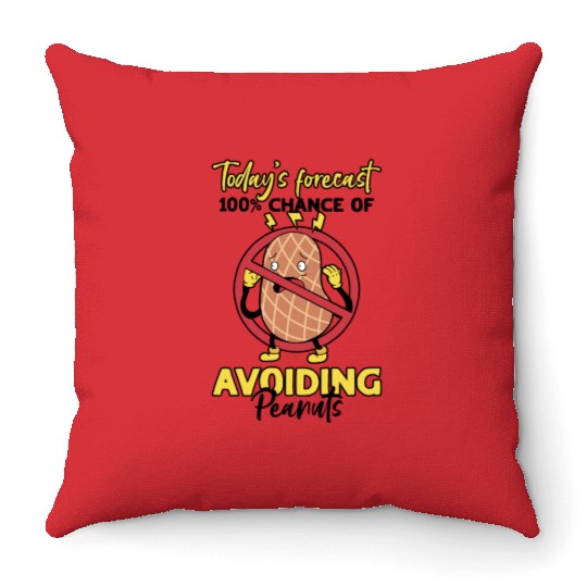 Today's Forecast 100% Chance Of Avoiding Peanuts Throw Pillows