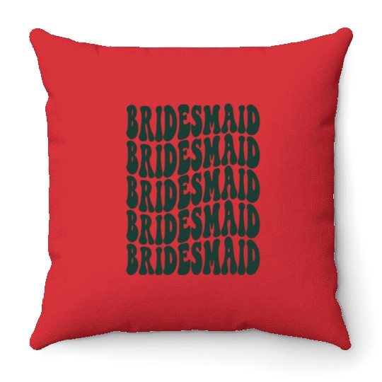 Bachelorette Party Bridesmaid Emerald Green Design Throw Pillows