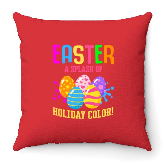 Easter Colorful Egg Dye Rabbit Egg Hunt Throw Pillows