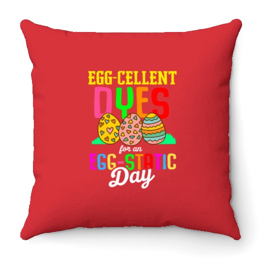 Easter Colorful Egg Dye Rabbit Egg Hunt Throw Pillows