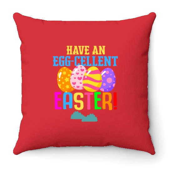 Easter Colorful Egg Dye Rabbit Egg Hunt Throw Pillows