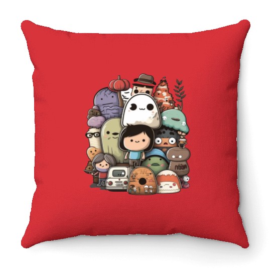 my imaginary friends Throw Pillows