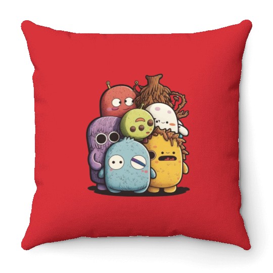 my imaginary friends Throw Pillows