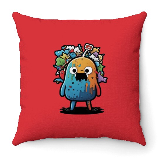 my imaginary friends Throw Pillows