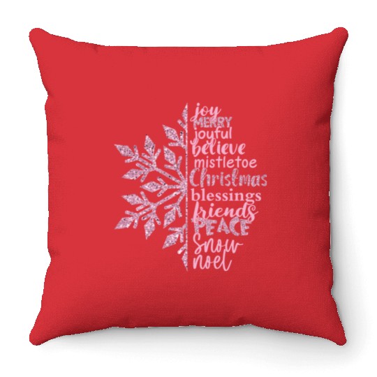 Christmas Snowflake Sublimation Throw Pillows