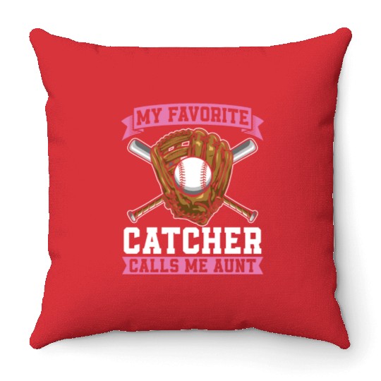 Softball Aunt Throw Pillows
