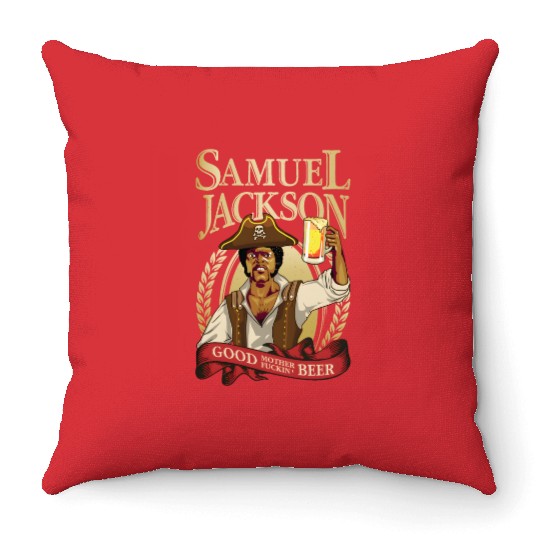 Raise a Glass with Samuel L Jackson Throw Pillows