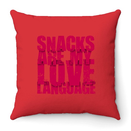 Snacks Are My Love Language Throw Pillows