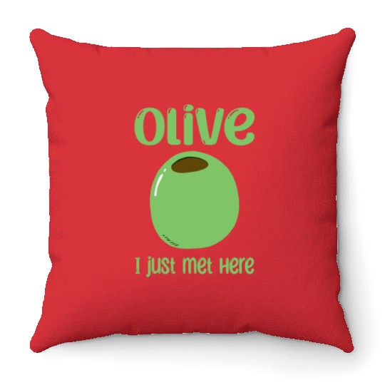 Green Olive Lover Quote Throw Pillows