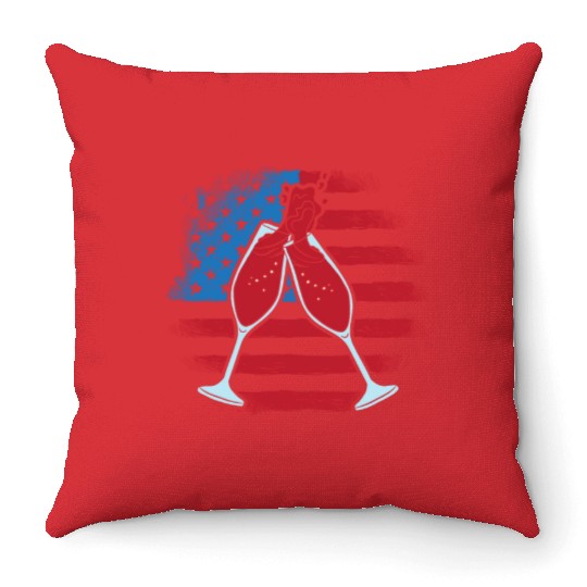 Patriotic America USA Flag 4th Of July American Throw Pillows