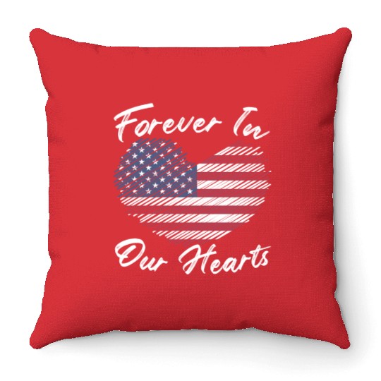 Patriotic Veteran USA Flag American Memorial Day Throw Pillows