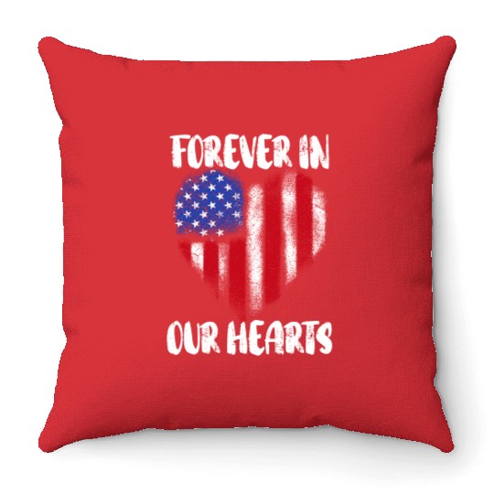 Patriotic Veteran USA Flag American Memorial Day Throw Pillows