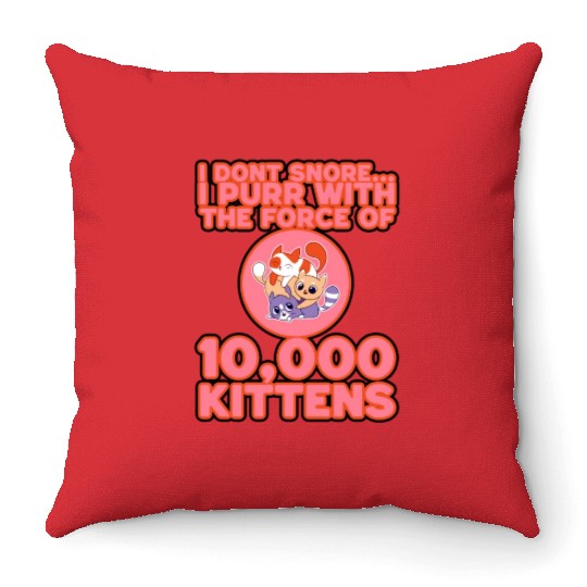 I Purr With The Force Of 10,000 Kittens 3 Throw Pillows